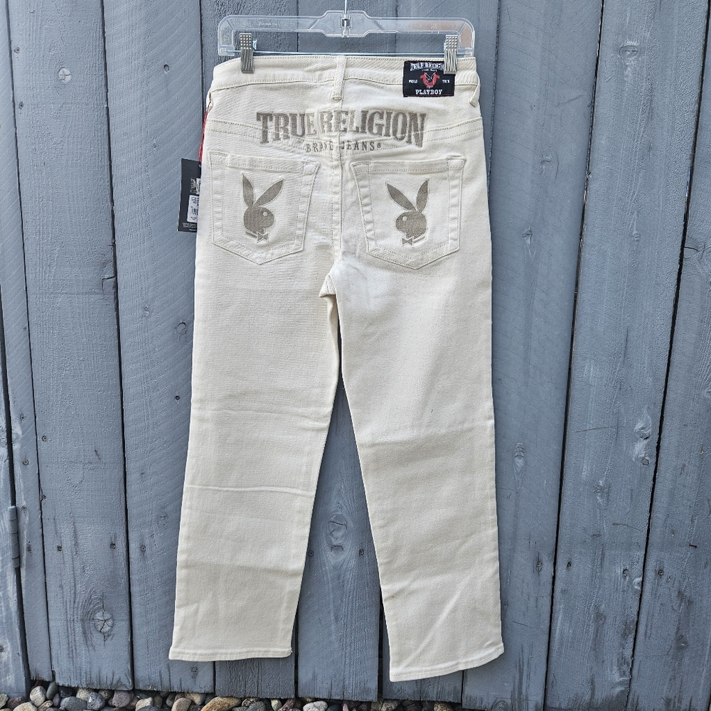 True Religion x Playboy Embroidered '90s Straight Leg Jeans